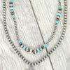 Western Turquoise Cross Pendant Necklace