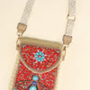 Turquoise Seed Bead Bee Crossbody Bag