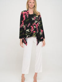 BNS mid cut jacket featuring a vibrant floral print, perfect for modern layering and comfort.