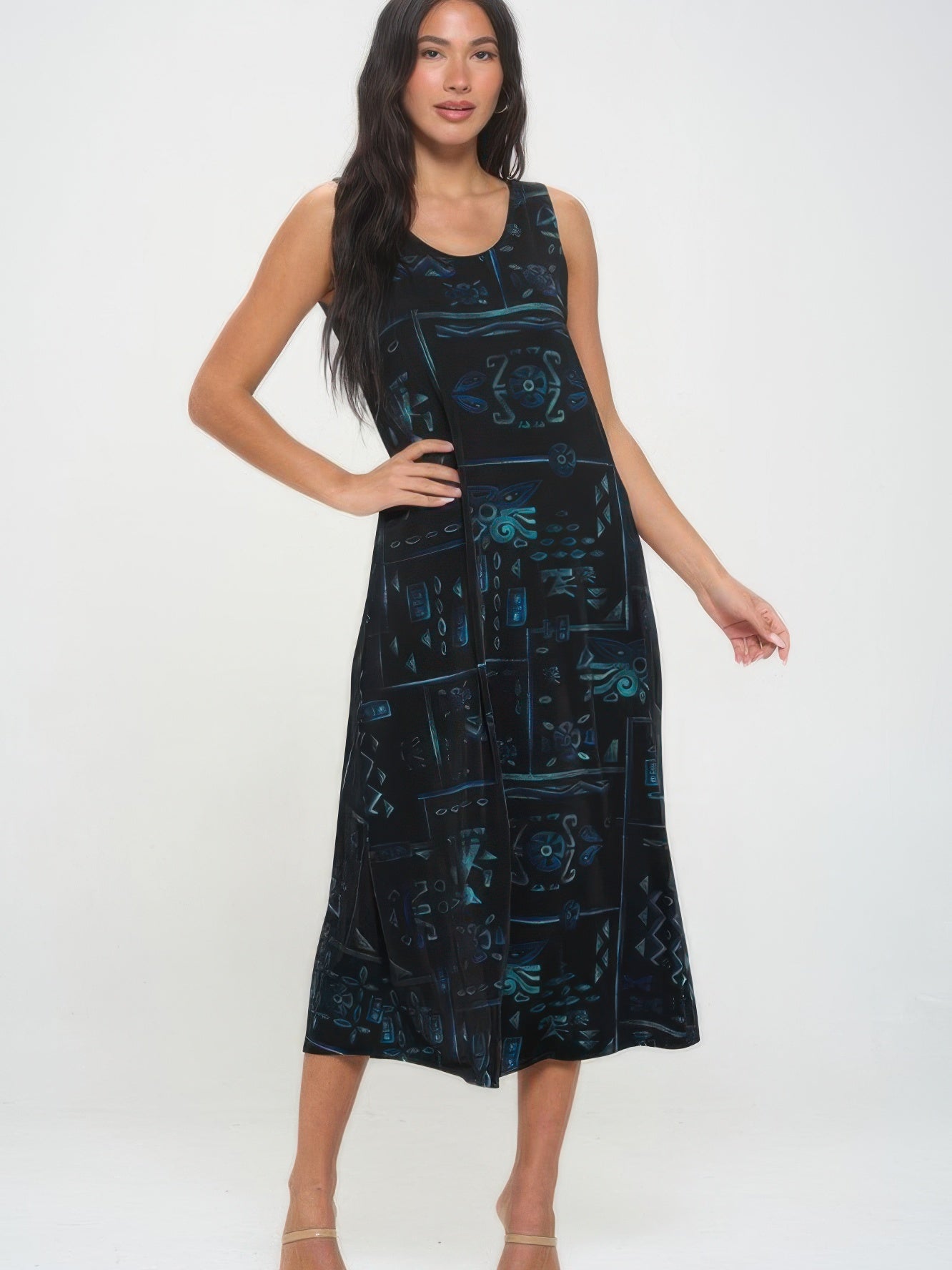 Plus Size Long Dress featuring a stylish pattern, perfect for warmer weather and designed for comfort and style.