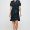Plus Size Printed Missy Dress - Short Sleeve Comfort