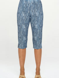 Hit Capri Pants in stylish blue pattern, showcasing comfortable capri pants design for casual wear.