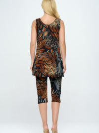 BNS Tank Capri Set shown from the back, featuring a colorful tank top and matching capri pants for plus-size comfort.