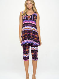 BNS Tank Capri Pants Set featuring a stylish tank top with side vents and capri pants, perfect for warm-weather wear.