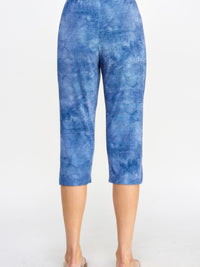 Back view of Plus Size Denim Print BNS Capri Pants showcasing the stylish denim print and comfortable fit.