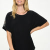 Hit Inbinding Neck Contrast Dolman Sleeve Top