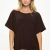 Hit Inbinding Neck Contrast Dolman Sleeve Top