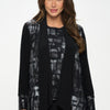 Nylon Foil Sequin Contrast Jacket