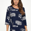 Print Quarter Sleeve Top