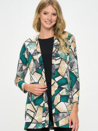 Long Sleeve Cardigan featuring a bold print, perfect for layering and casual wear, available at Netscape.