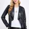 Long Sleeve Pleather Snake Skin Look Jacket