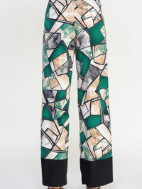HIT Flared Pants featuring a geometric pattern, crafted from soft fabric for a stylish silhouette.