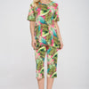 Plus Size Short Sleeve Top And Capri Pants Set