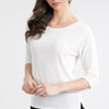 Quarter Sleeve Solid Acetate Top