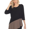 Color Block Quarter Sleeve Top