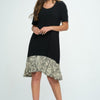 Hit Half Sleeve Contrast Dress
