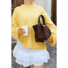 Round Neck Long Sleeve Knitted Loose Sweater
