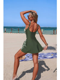 The Biarritz Patchwork One-Piece – patchwork tie-up one-piece swimsuit, view 4