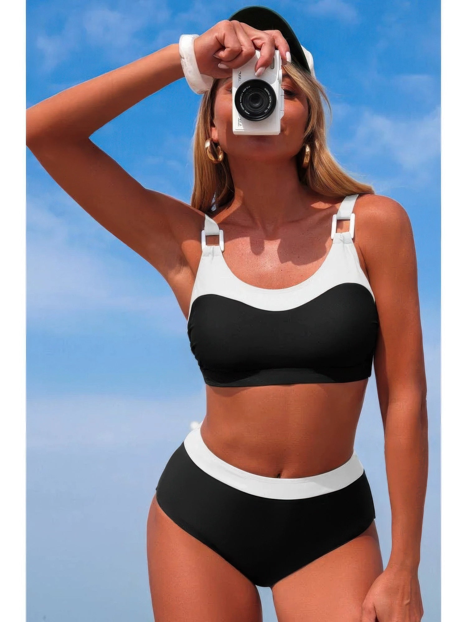 The Tulum Back Knot Bikini – colorblock back knot bikini set, view 6