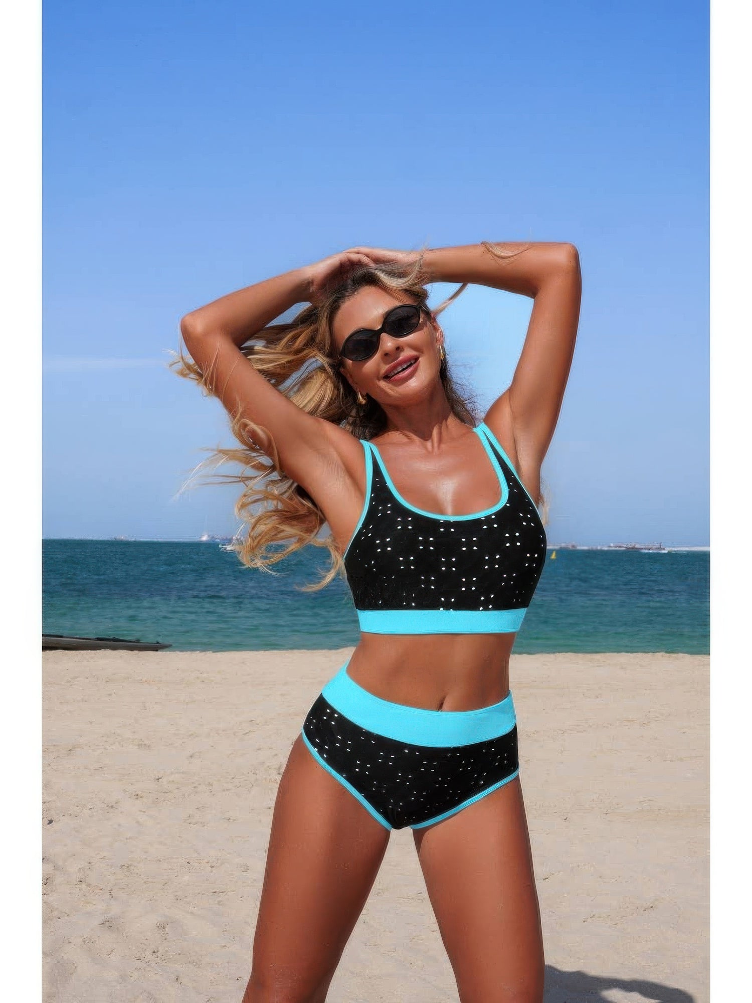 The Bondi Push-Up Bikini – push-up triangle high waisted band bikini, view 3
