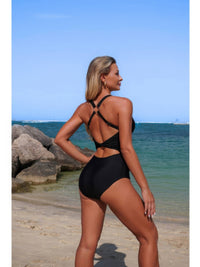The Monaco Ring One-Piece – V-neck U-ring high waisted swimsuit, view 4