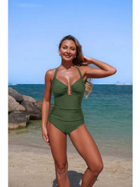 The Monaco Ring One-Piece – V-neck U-ring high waisted swimsuit, view 5