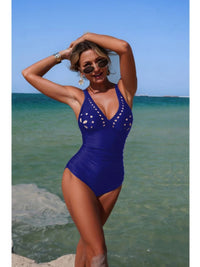 The Solmar Cutout One-Piece – V-neck one-piece swimsuit with hollowed-out cutout detail