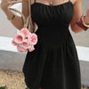 Sleeveless Lace Trim Corset Mini Dress