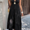 High Waist Sleeveless Open Back Full Dress