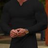 Men's Plus Size Athletic Long Sleeve Notched T-Shirt