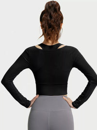 The Greta Long Sleeve Crop Top with Built-In Bra