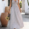 Floral Print Shirred Cami Maxi Dress