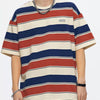 Men's Full Size Striped Round Neck Oversized T-Shirt Plus Size