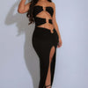 Asymmetric Dragon Design Strapless Dress
