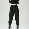 High-Waisted Buckle Detail Tapered Pants