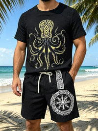 The Easton Round Neck Set – men's round neck tee and shorts set