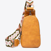Random Pattern Adjustable Strap PU Leather Sling Bag