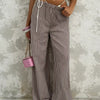 Tied Striped Wide Leg Pants