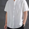Men's Plus Size Casual Linen Short Sleeve Shirt