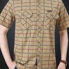 Men's Plus Size Casual Plaid Short Sleeve Shirt