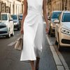 Round Neck Sleeveless Midi Sheath Dress