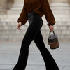 High Waist Velvet Flare Pants