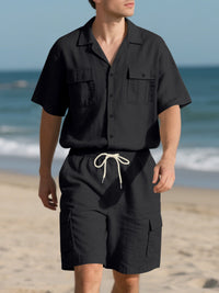 The Harbor Button-Up Set – button up shirt and shorts set, view 8