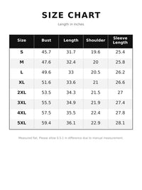 The Mercer Plush-Lined Zip Jacket size chart