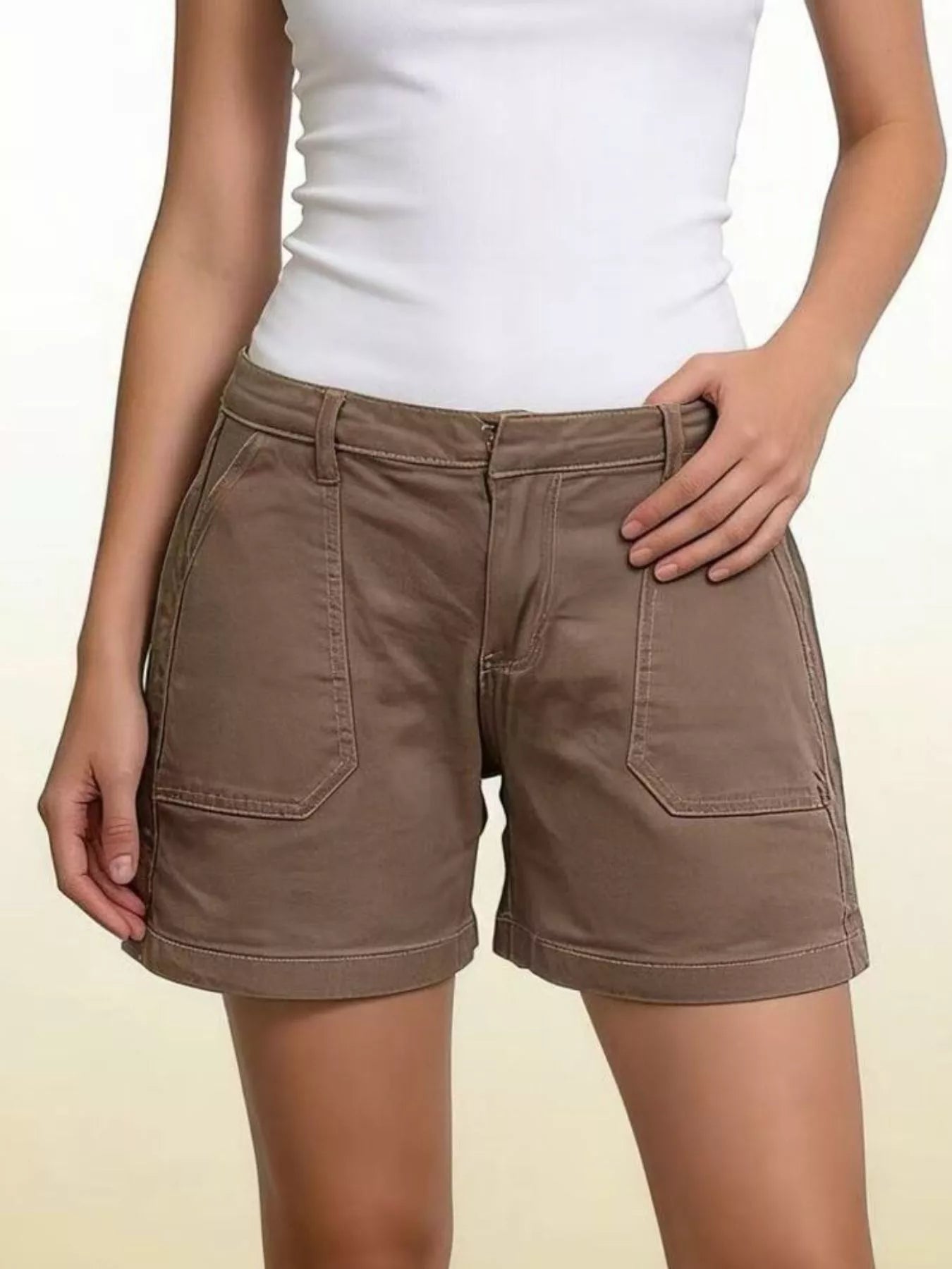 Pocketed Denim Shorts featuring a stylish pocketed design, ideal for casual wear.