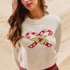 SO ME Christmas Candy Cone Cropped Sweater