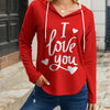 FAM-FAM I LOVE YOU Drawstring Long Sleeve Hoodie