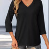 V-Neck 3/4 Sleeve T-Shirt