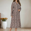 Snake Print Long Sleeve Shirt Dress