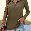 Half Zip Long Sleeve Knit Top